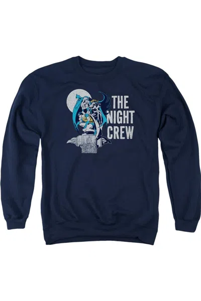 Gildan Dc Comics Night Crew Adult Crewneck Sweatshirt In Blue