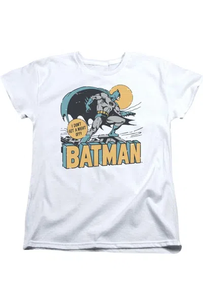 Gildan Dc Comics Night Off Short Sleeve Womens Tee / T-shirt In White