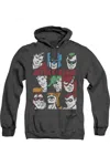 Gildan Dc Comics Nine Blocks Of Justice Adult Heather Hoodie / Hooded Sweatshirt In Black