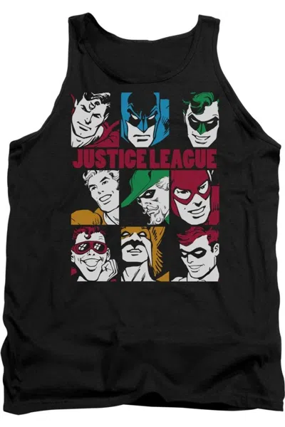 Gildan Dc Comics Nine Blocks Of Justice Adult Tank Top In Black