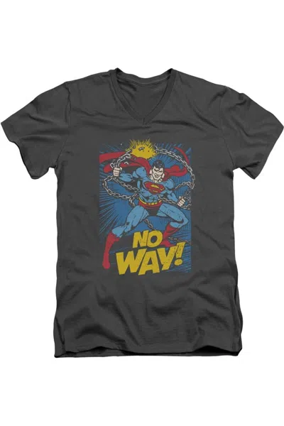 Gildan Dc Comics No Way Short Sleeve Adult V Neck Premium Cotton Tee / T-shirt In Pink