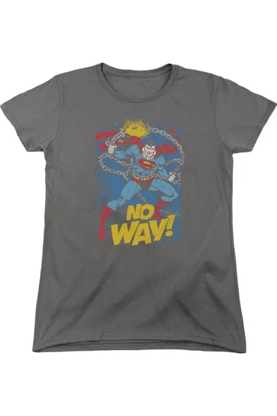 Gildan Dc Comics No Way Short Sleeve Womens Tee / T-shirt In Gray