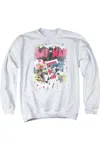 Gildan Dc Comics Number 11 Distressed Adult Crewneck Sweatshirt In White