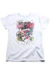 Gildan Dc Comics Number 11 Distressed Short Sleeve Womens Tee / T-shirt In White