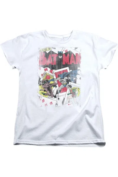 Gildan Dc Comics Number 11 Distressed Short Sleeve Womens Tee / T-shirt In White