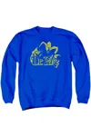 Gildan Dc Comics One Color Fate Adult Crewneck Sweatshirt In Blue