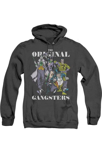 Gildan Dc Comics Original Gangsters Adult Heather Hoodie / Hooded Sweatshirt In Black