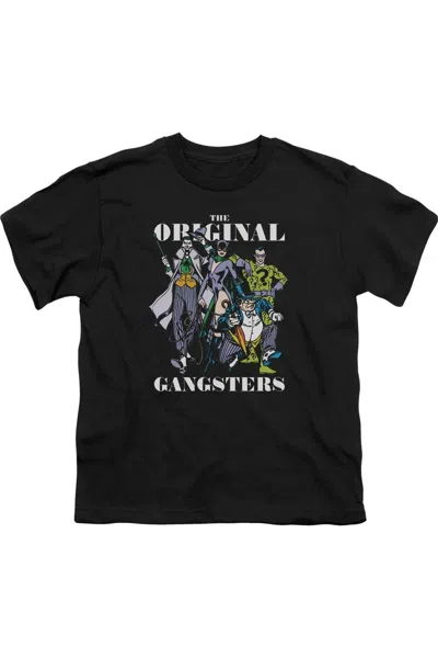 Gildan Kids' Dc Comics Original Gangsters Short Sleeve Youth Tee / T-shirt In Black