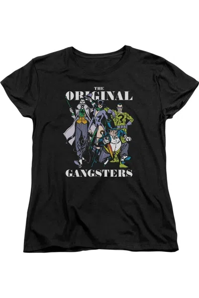 Gildan Dc Comics Original Gangsters Short Sleeve Womens Tee / T-shirt In Black