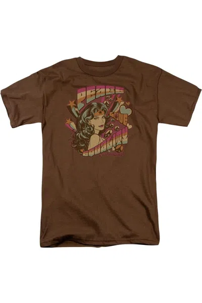 Gildan Dc Comics Peace Short Sleeve Adult Tee / T-shirt In Brown