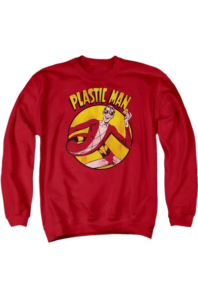 Gildan Dc Comics Plastic Man Adult Crewneck Sweatshirt In Red