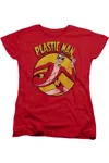 Gildan Dc Comics Plastic Man Short Sleeve Womens Tee / T-shirt In Red
