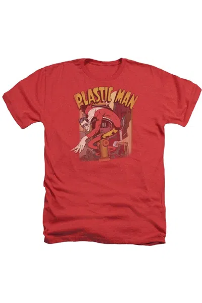 Gildan Dc Comics Plastic Man Street Adult Heather Tee / T-shirt In Red