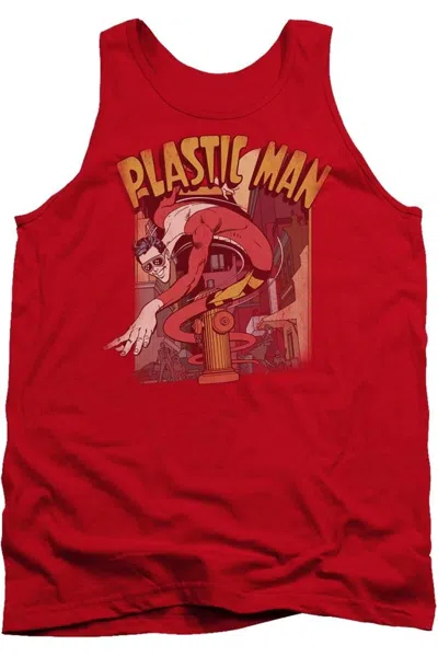 Gildan Dc Comics Plastic Man Street Adult Tank Top In Red