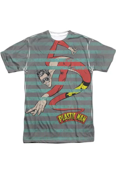 Gildan Dc Comics Plastic Stripes Short Sleeve Adult Poly Crew Tee / T-shirt In White