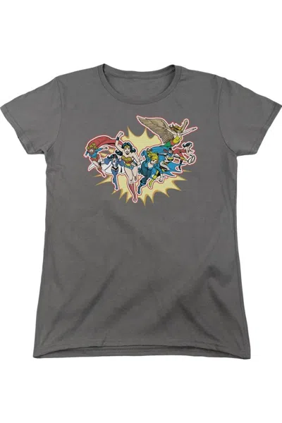 Gildan Dc Comics Please Get Me Short Sleeve Womens Tee / T-shirt In Gray