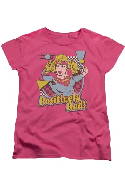 Gildan Dc Comics Positively Rad Short Sleeve Womens Tee / T-shirt In Pink