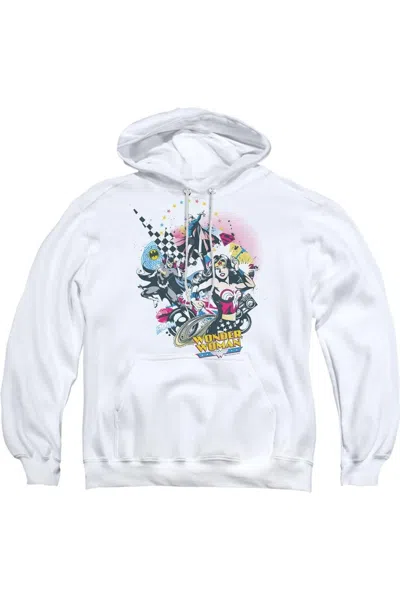 Gildan Dc Comics Power Trio Adult Pull Over Hoodie / Hooded Sweatshirt In White