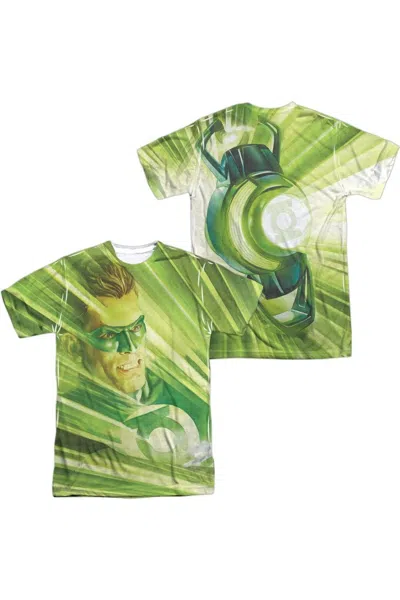 Gildan Dc Comics Rays Of Light (front/back Print) Short Sleeve Adult Poly Crew Tee / T-shirt In Green