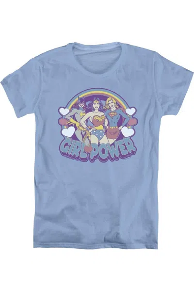 Gildan Dc Comics Retro Girl Power Short Sleeve Womens Tee / T-shirt In Blue