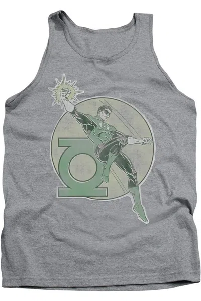 Gildan Dc Comics Retro Lantern Iron On Adult Tank Top In Gray