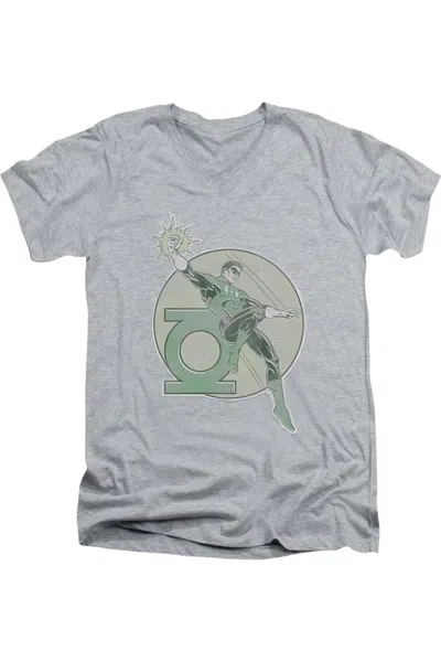 Gildan Dc Comics Retro Lantern Iron On Short Sleeve Adult V Neck Tee / T-shirt In Multi