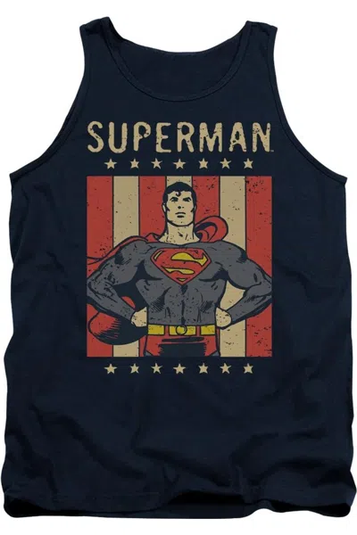 Gildan Dc Comics Retro Liberty Adult Tank Top In Blue
