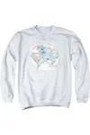 Gildan Dc Comics Retro Superman Iron On Adult Crewneck Sweatshirt In White