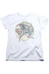 Gildan Dc Comics Flash Retro Flash Iron On Short Sleeve Womens Tee / T-shirt In White