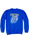 Gildan Dc Comics Ride Free Adult Crewneck Sweatshirt In Blue