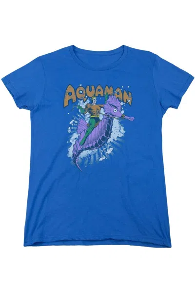 Gildan Dc Comics Ride Free Short Sleeve Womens Tee / T-shirt In Blue