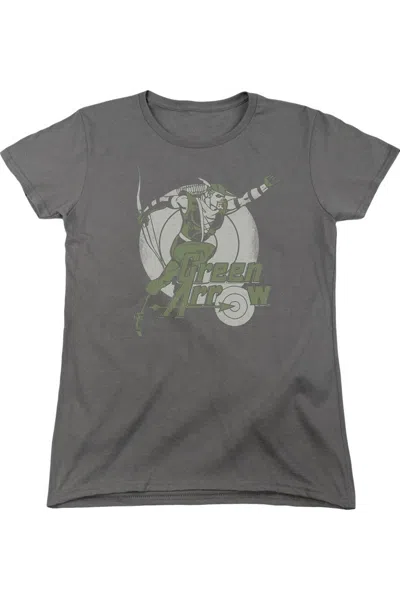 Gildan Dc Comics Right On Target Short Sleeve Womens Tee / T-shirt In Gray
