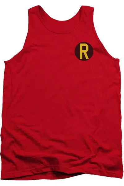 Gildan Dc Comics Robin Logo Adult Tank Top In Red