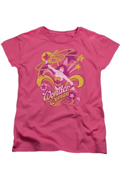Gildan Dc Comics Save Me Short Sleeve Womens Tee / T-shirt In Pink
