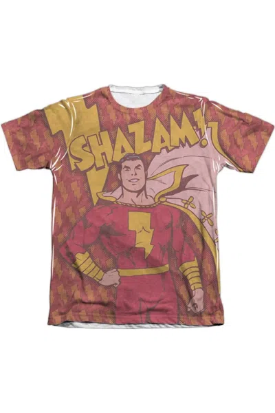 Gildan Dc Comics Shazam Bolts Adult Poly/cotton Short Sleeve Tee / T-shirt In White