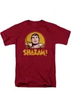 Gildan Dc Comics Shazam Circle Short Sleeve Adult Tee / T-shirt In Red