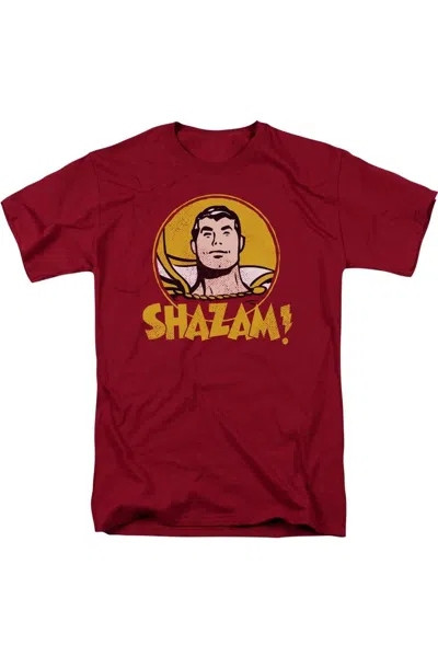 Gildan Dc Comics Shazam Circle Short Sleeve Adult Tee / T-shirt In Red