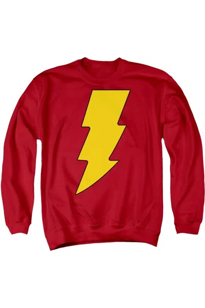Gildan Dc Comics Shazam Logo Adult Crewneck Sweatshirt In Red