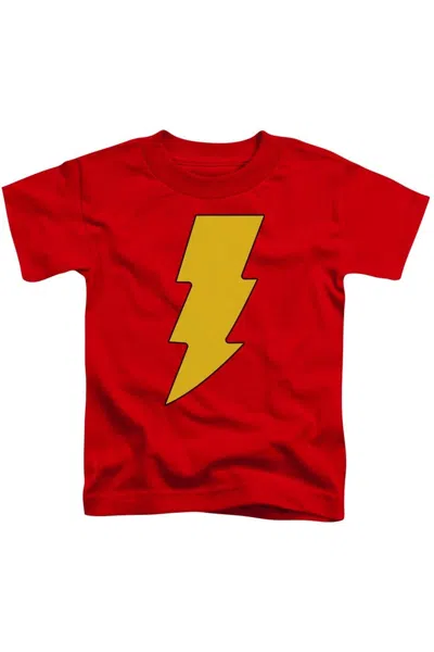 Gildan Kids' Dc Comics Shazam Logo Distressed Short Sleeve Toddler Tee / T-shirt In Red