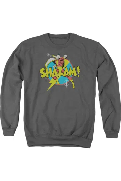 Gildan Dc Comics Shazam Power Bolt Adult Crewneck Sweatshirt In Pink