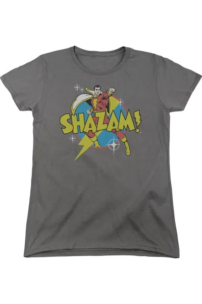 Gildan Dc Comics Shazam Power Bolt Short Sleeve Women´s Tee / T-shirt In Pink