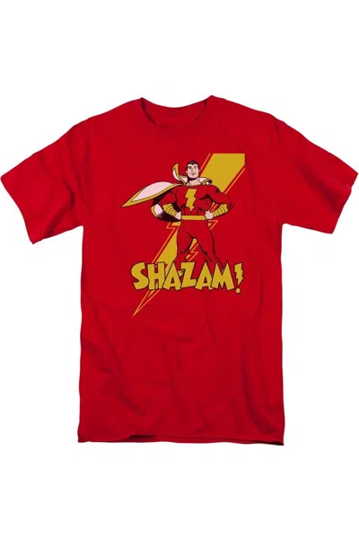 Gildan Dc Comics Shazam Shazam Short Sleeve Adult Tee / T-shirt In Red