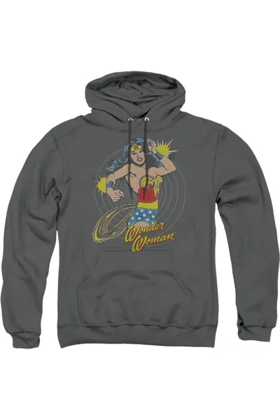 Gildan Dc Comics Spinning Adult Pull Over Hoodie / Hooded Sweatshirt In Pink