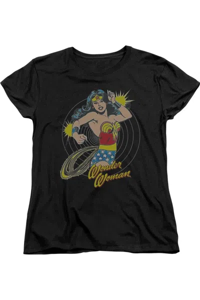 Gildan Dc Comics Spinning Short Sleeve Womens Tee / T-shirt In Black