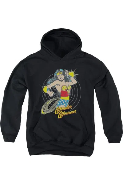 Gildan Kids' Dc Comics Spinning Youth Pull Over Hoodie / Hooded Sweatshirt In Black