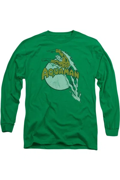 Gildan Dc Comics Splash Long Sleeve Adult Tee / T-shirt In Green