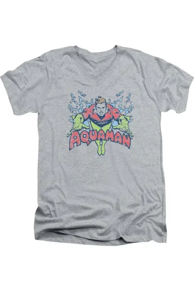 Gildan Dc Comics Splish Splash Short Sleeve Adult V Neck Premium Cotton Tee / T-shirt In Multi