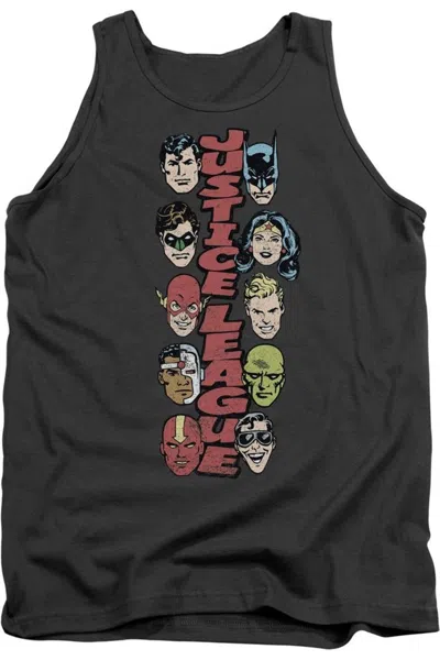 Gildan Dc Comics Stacked Justice Adult Tank Top In Pink