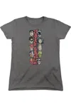 Gildan Dc Comics Stacked Justice Short Sleeve Womens Tee / T-shirt In Pink