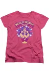 Gildan Dc Comics Star Crossed Short Sleeve Womens Tee / T-shirt In Pink